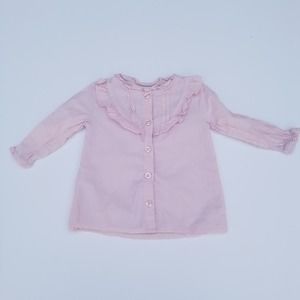 Daisy Fuentes Blouse Girls 12mo Pink‎ w/ Ruffle